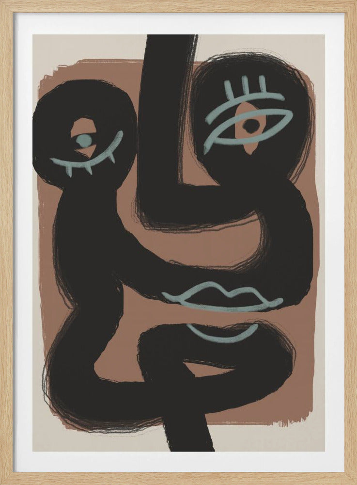 Abstract Black Portrait Pair | Poster