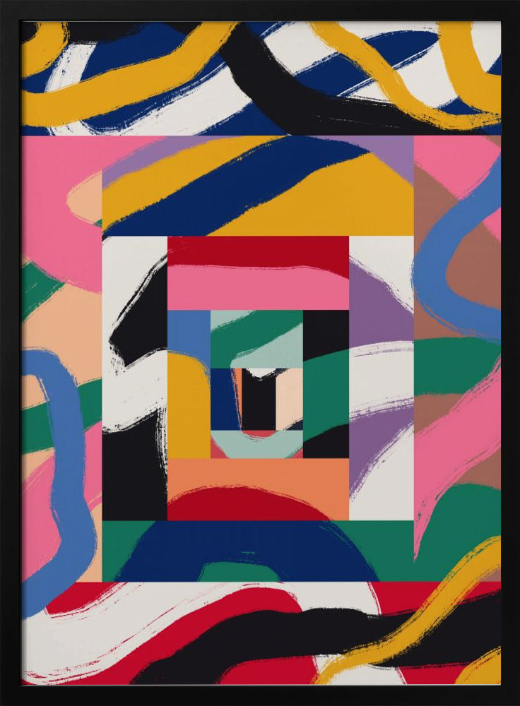 Geometric Shapes and Bold Brushstrokes | Poster