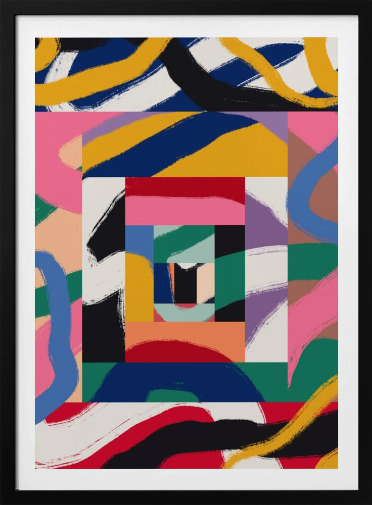 Geometric Shapes and Bold Brushstrokes | Poster