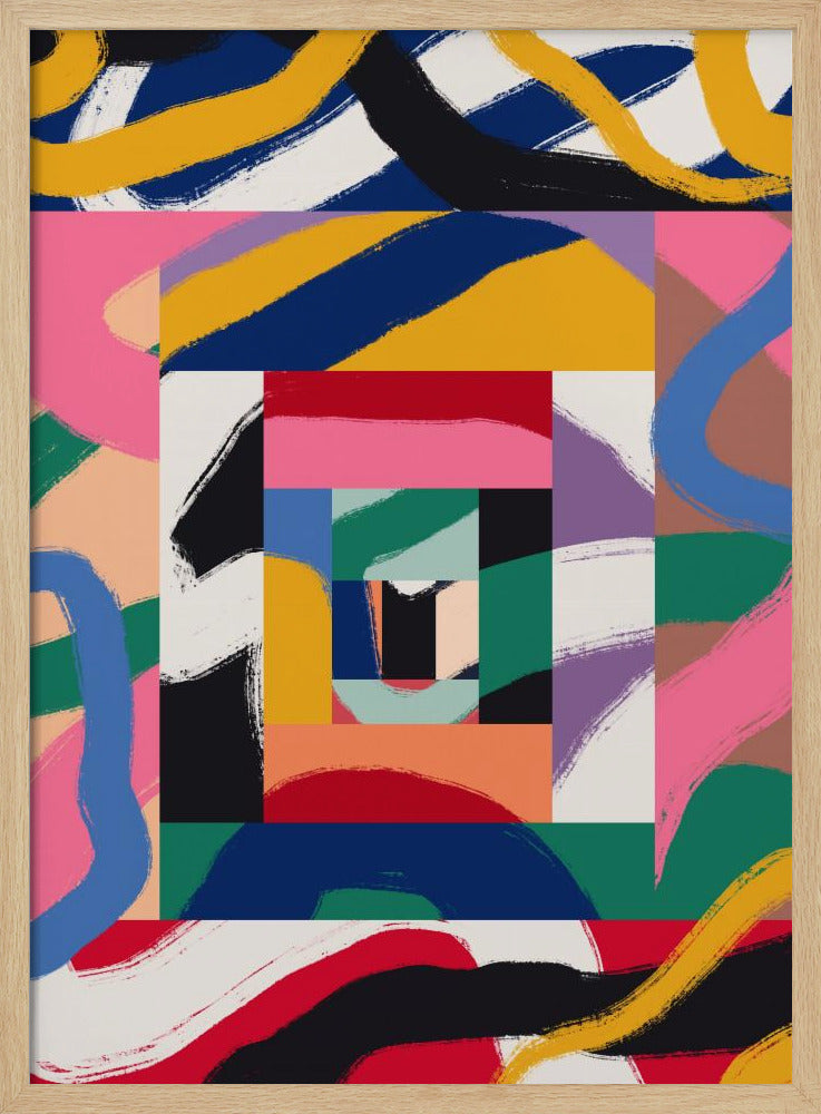 Geometric Shapes and Bold Brushstrokes | Poster