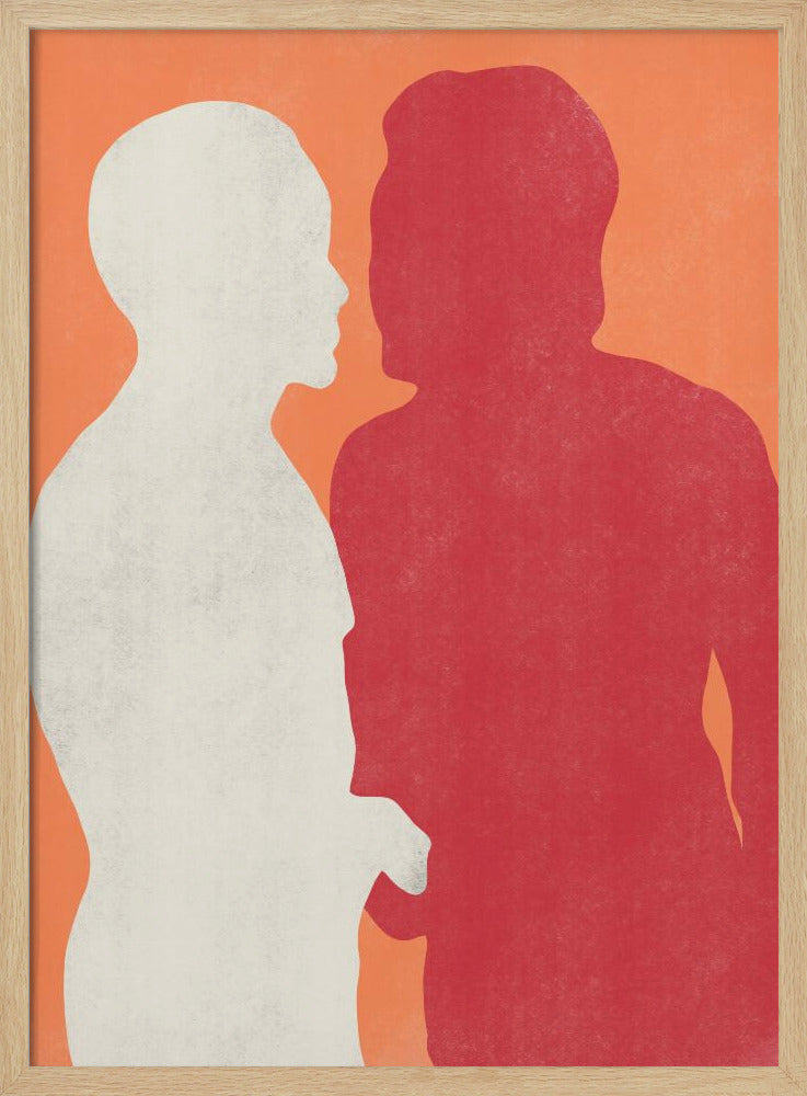 Silhouettes of Two Figures | Poster
