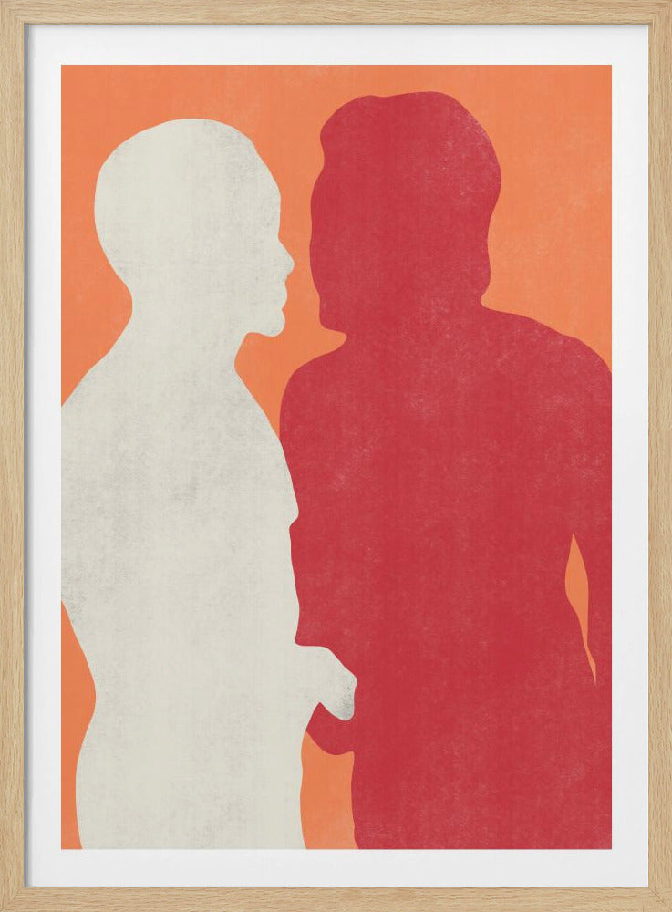 Silhouettes of Two Figures | Poster