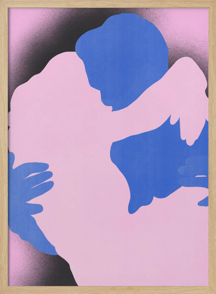 Two Abstract Figures in an Embrace | Poster