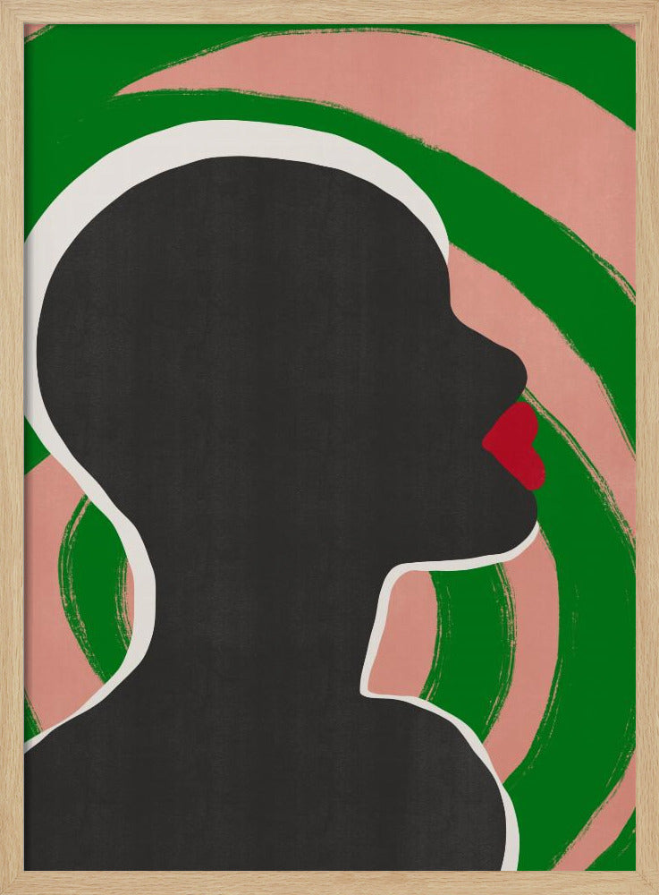 Anonymous Portrait In Green Spiral | Poster