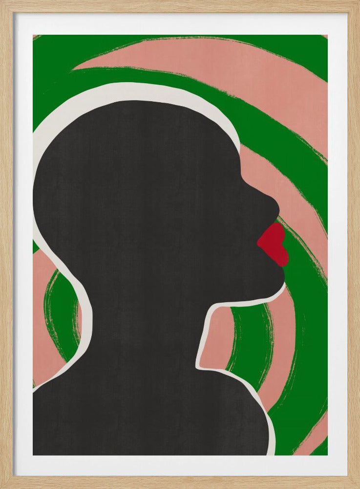 Anonymous Portrait In Green Spiral | Poster