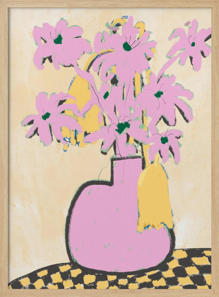 Pink Flowers In A Vase | Poster