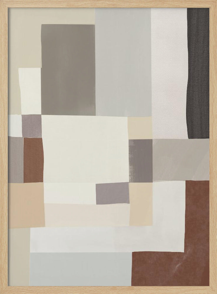 Neutral color geometrical abstract 02 | Poster