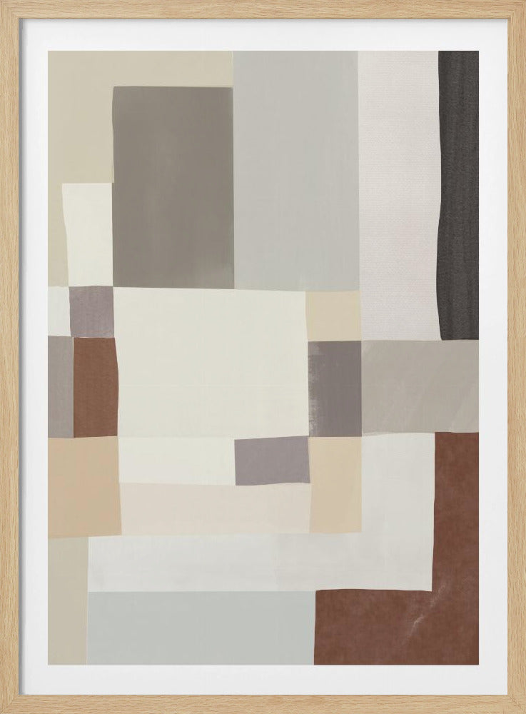 Neutral color geometrical abstract 02 | Poster