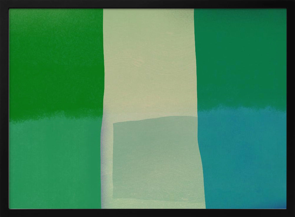 Minimalist Composition With Vibrant Green And Blue Hues | Poster