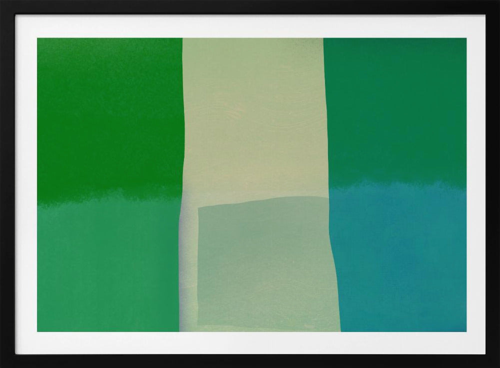 Minimalist Composition With Vibrant Green And Blue Hues | Poster