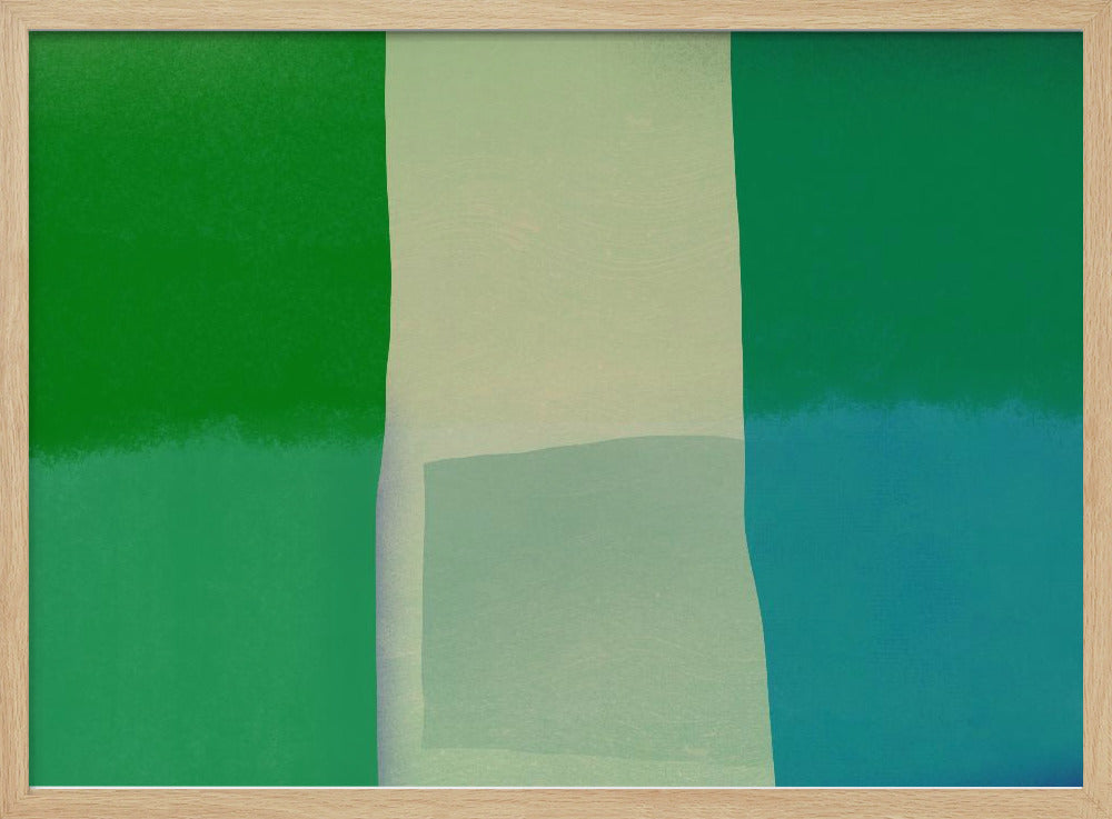 Minimalist Composition With Vibrant Green And Blue Hues | Poster