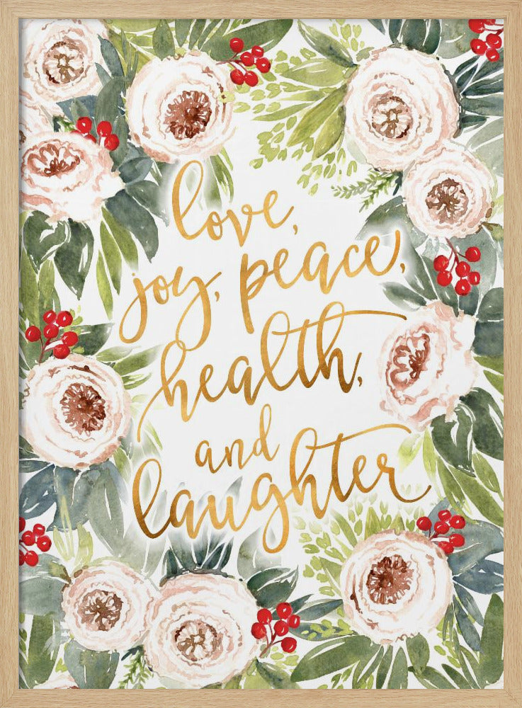 Holiday wishes with roses and berries | Poster
