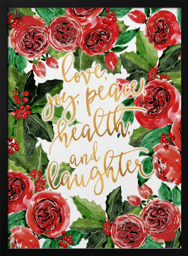 Best wishes holiday red roses | Poster