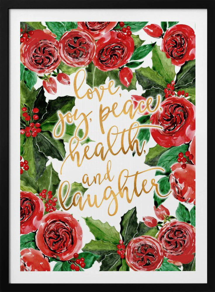 Best wishes holiday red roses | Poster