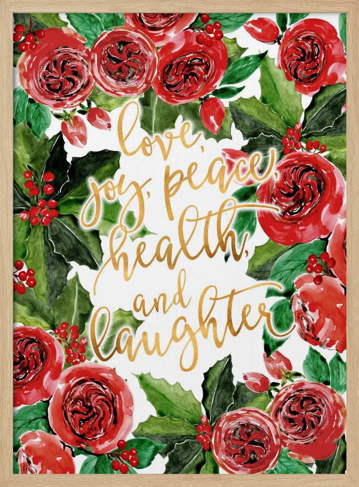 Best wishes holiday red roses | Poster