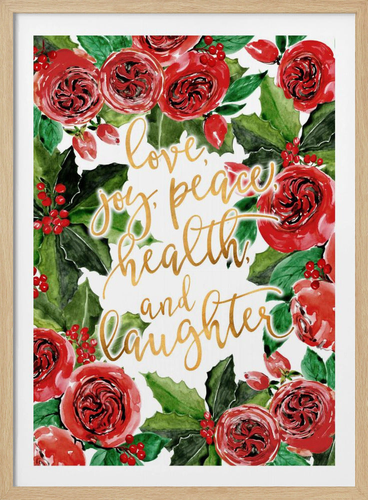 Best wishes holiday red roses | Poster