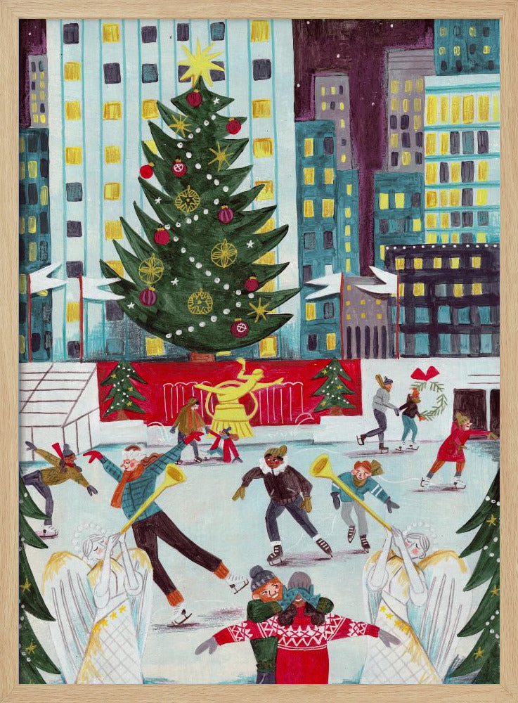 Ice skating at Rockefeller center | Poster