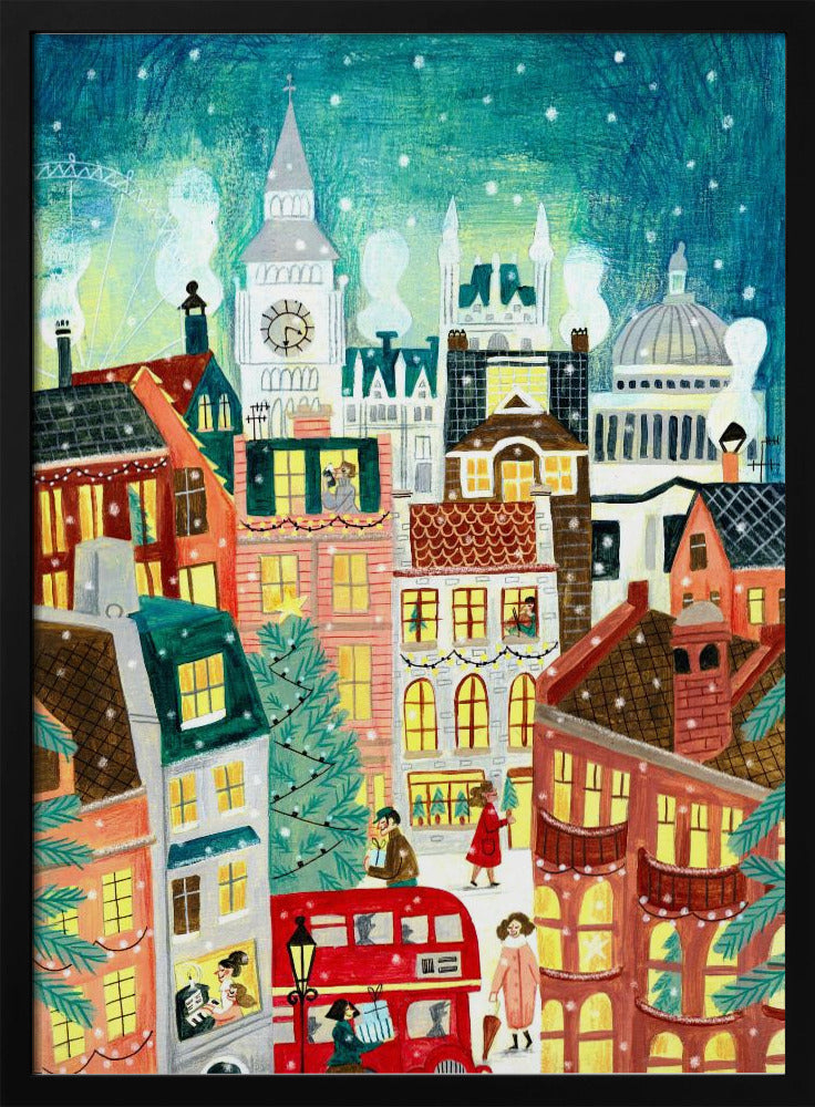 Christmas London in the snow | Poster