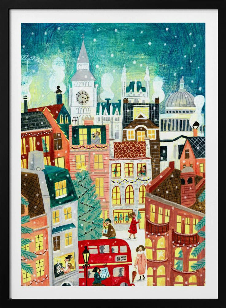 Christmas London in the snow | Poster
