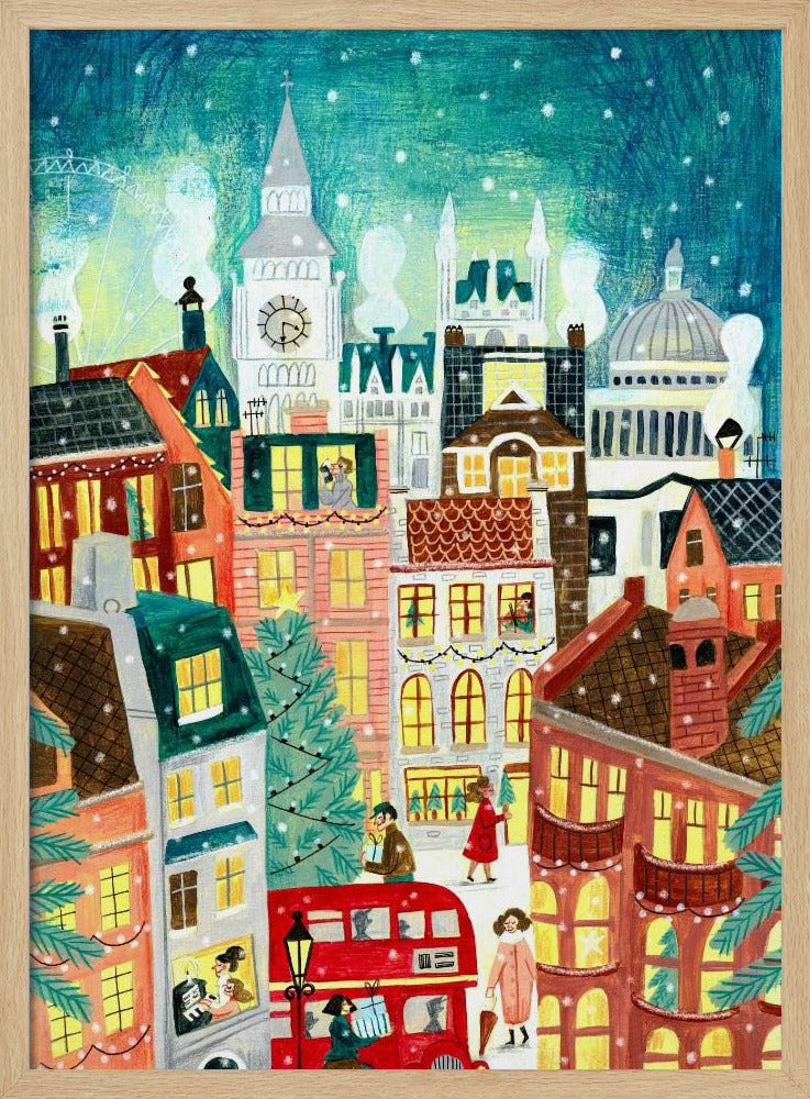 Christmas London in the snow | Poster