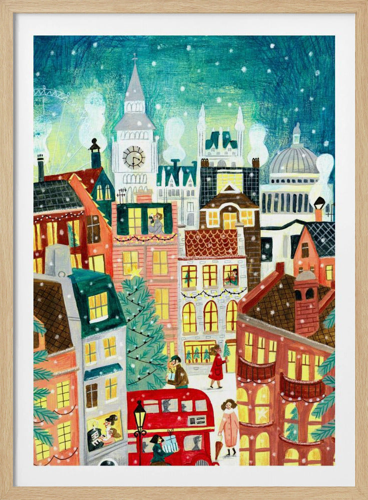 Christmas London in the snow | Poster