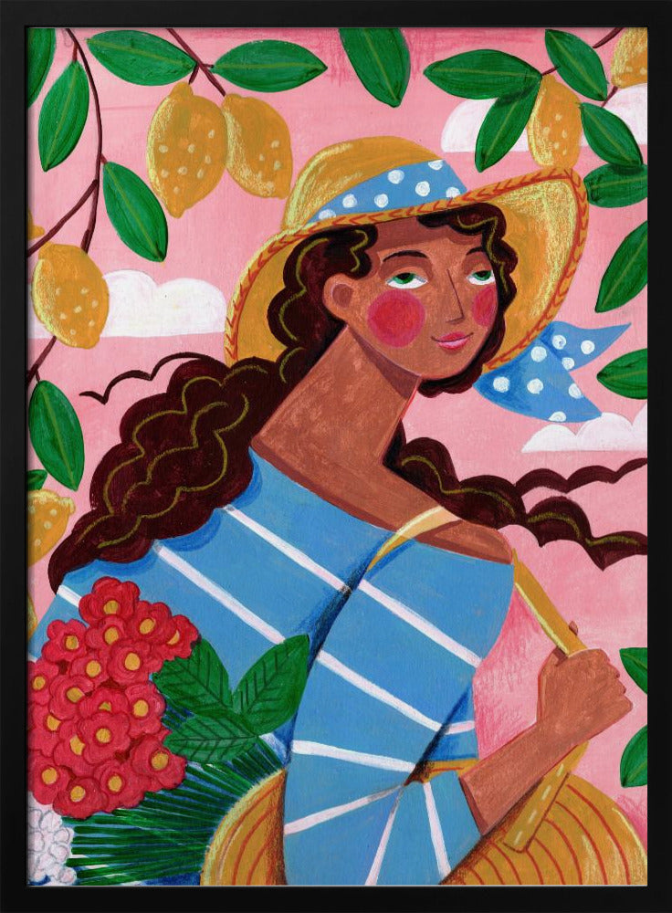 Portrait woman in Amalfi coast Italy | Poster