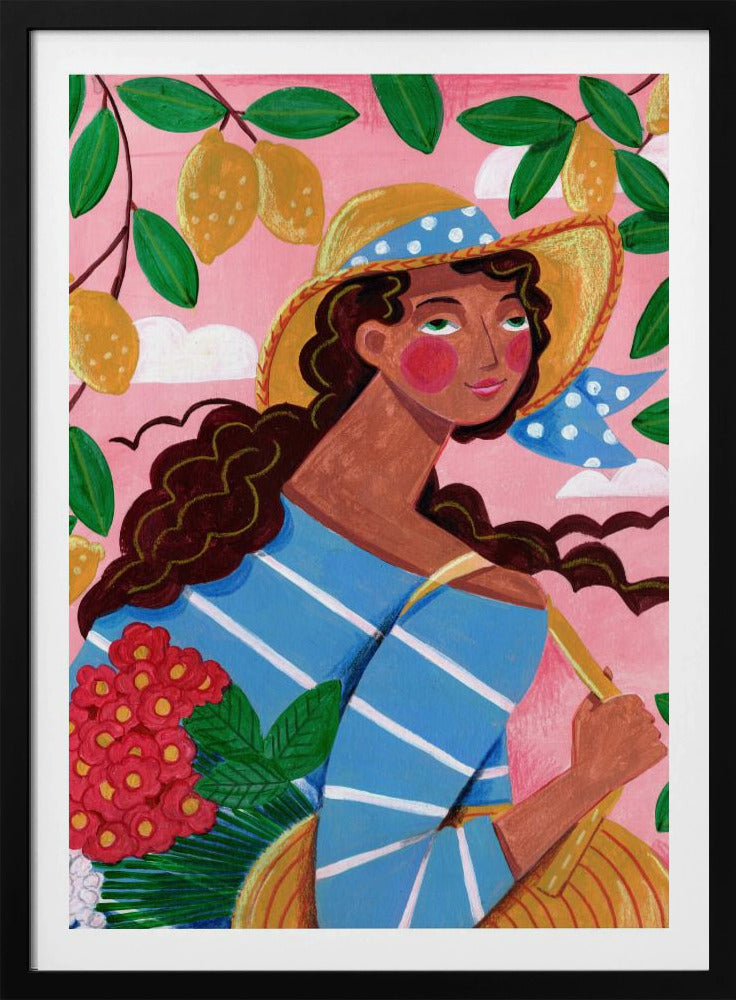 Portrait woman in Amalfi coast Italy | Poster