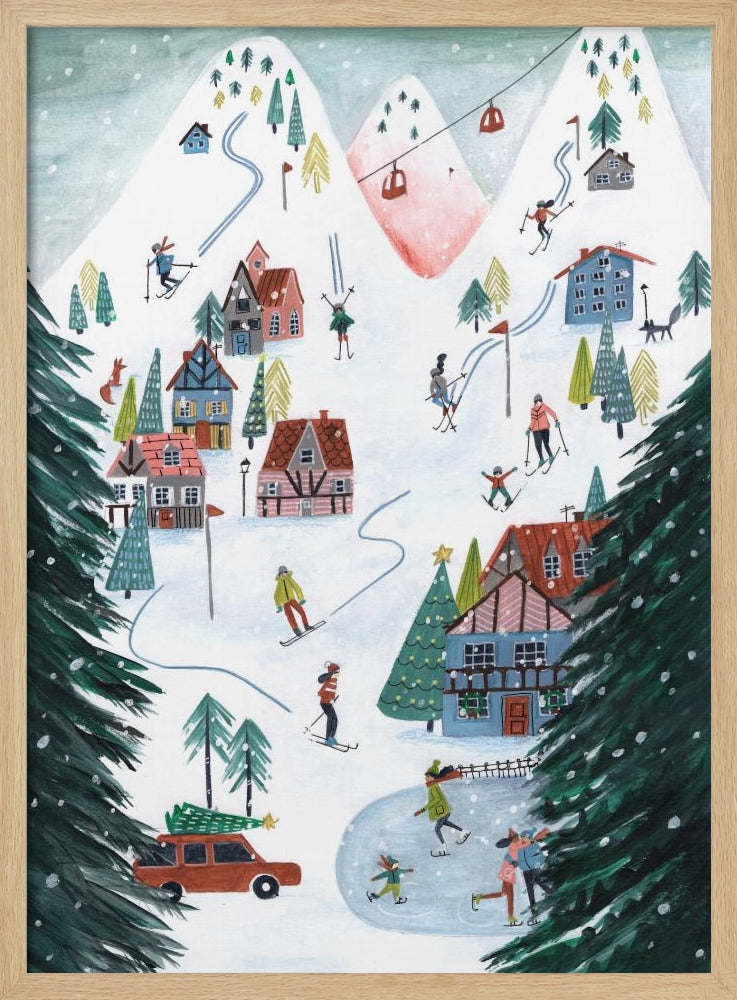 Nordic Skiing in the mountains at Christmas | Poster