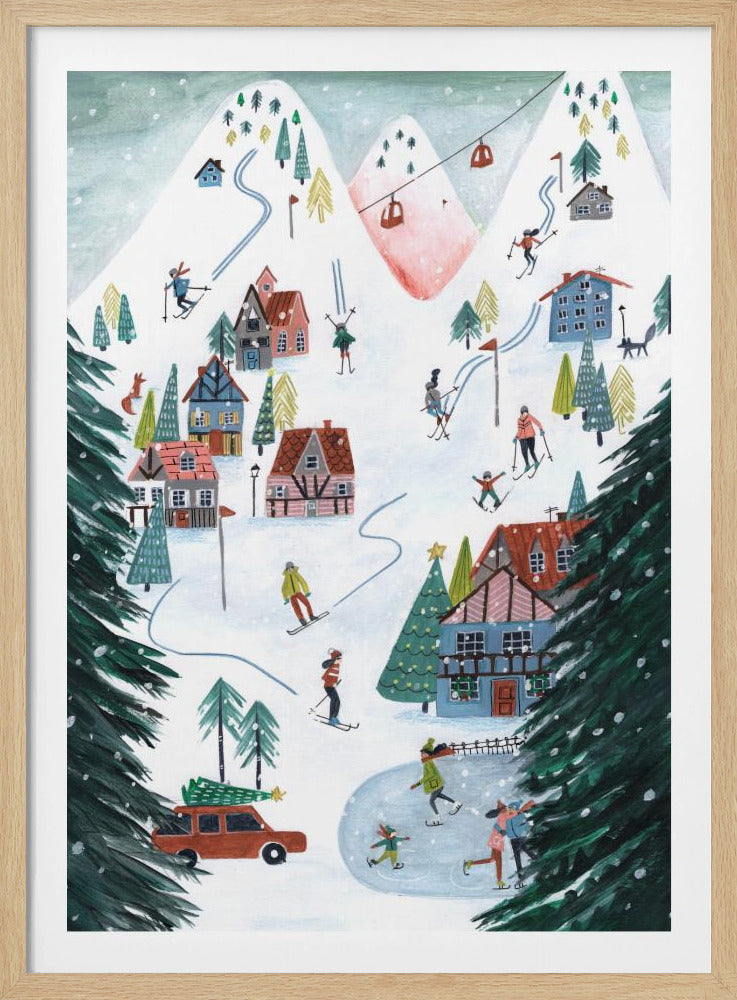 Nordic Skiing in the mountains at Christmas | Poster