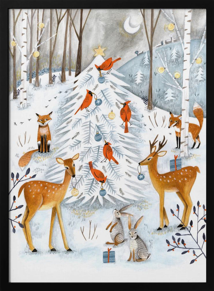 Christmas in the winter animal forest | Poster
