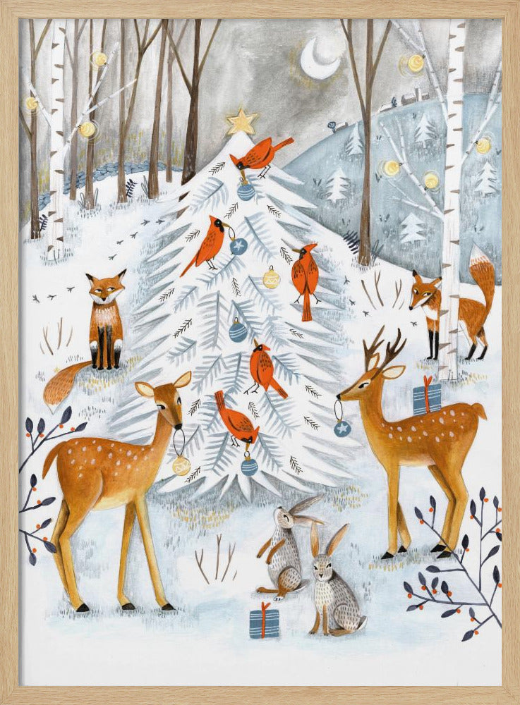 Christmas in the winter animal forest | Poster