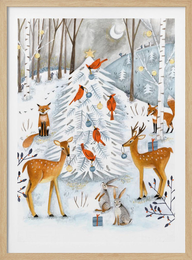Christmas in the winter animal forest | Poster