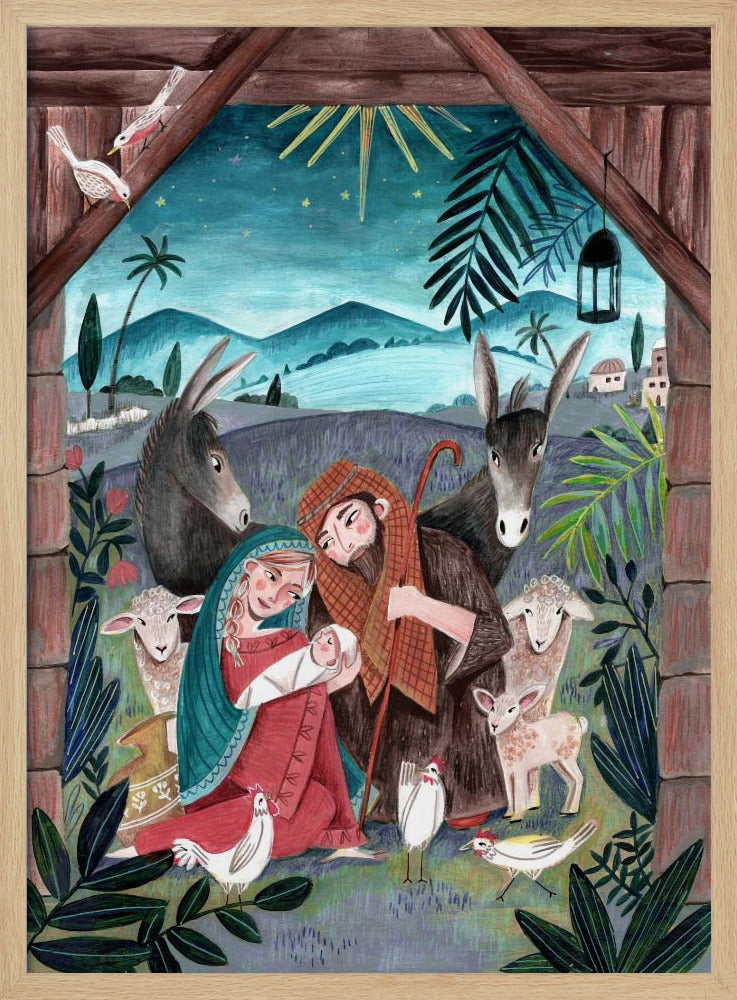 Christmas with Mary and baby Jesus | Poster