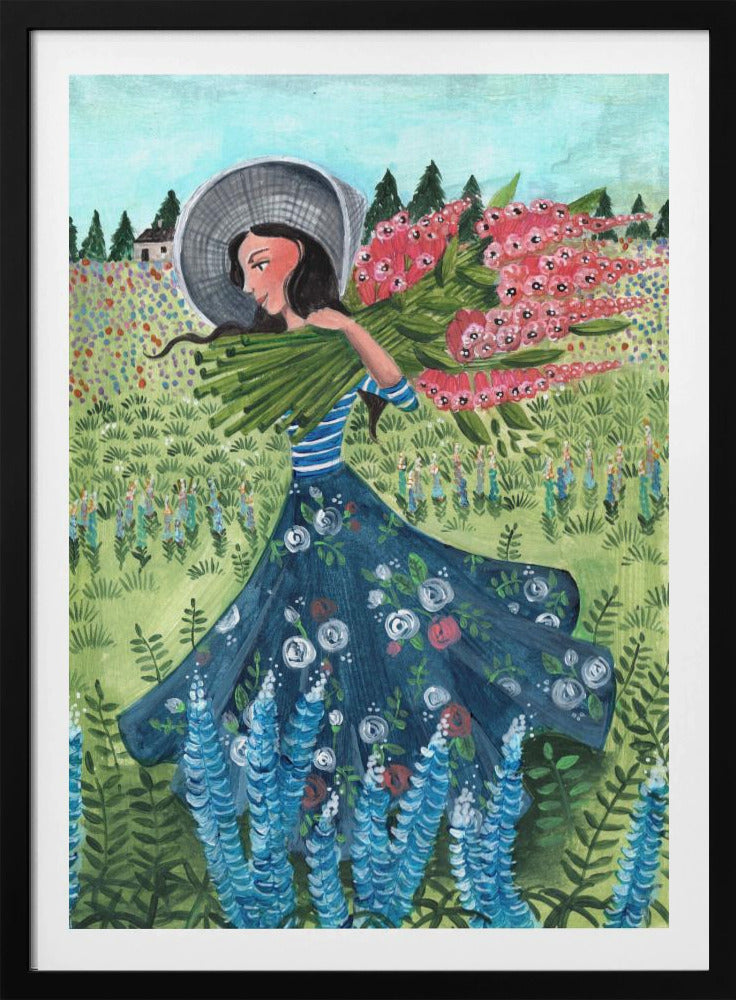 Walking with fieldflowers | Poster