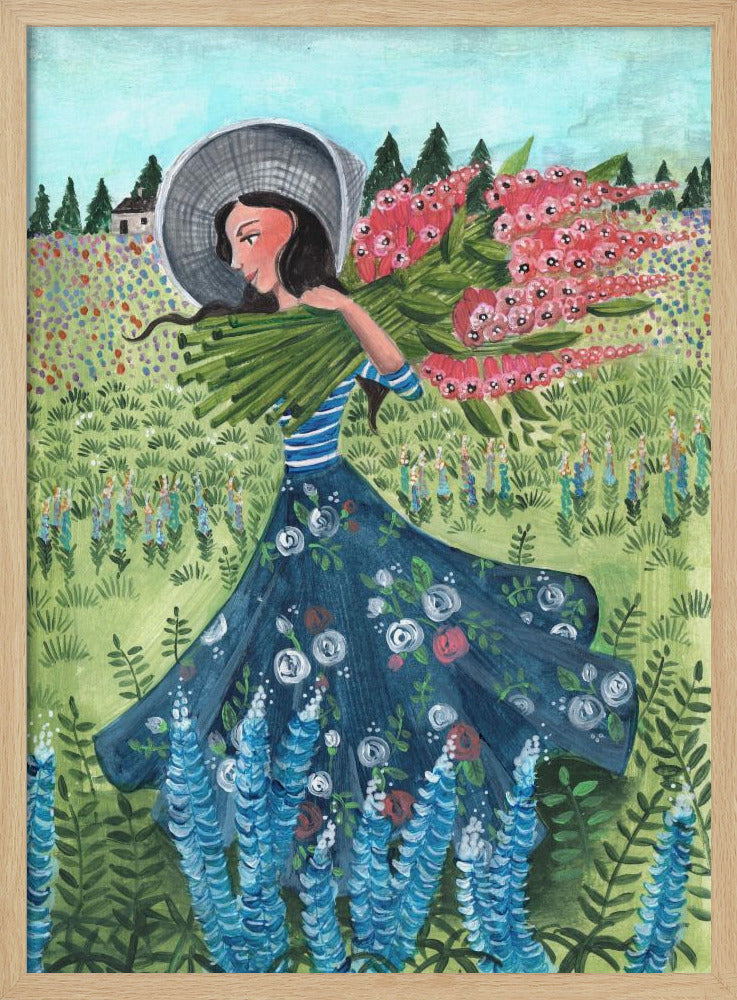 Walking with fieldflowers | Poster
