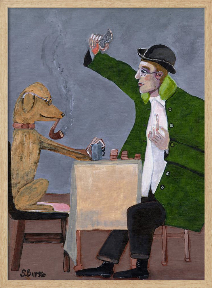 Humour Card Game with Dog Vintage | Poster