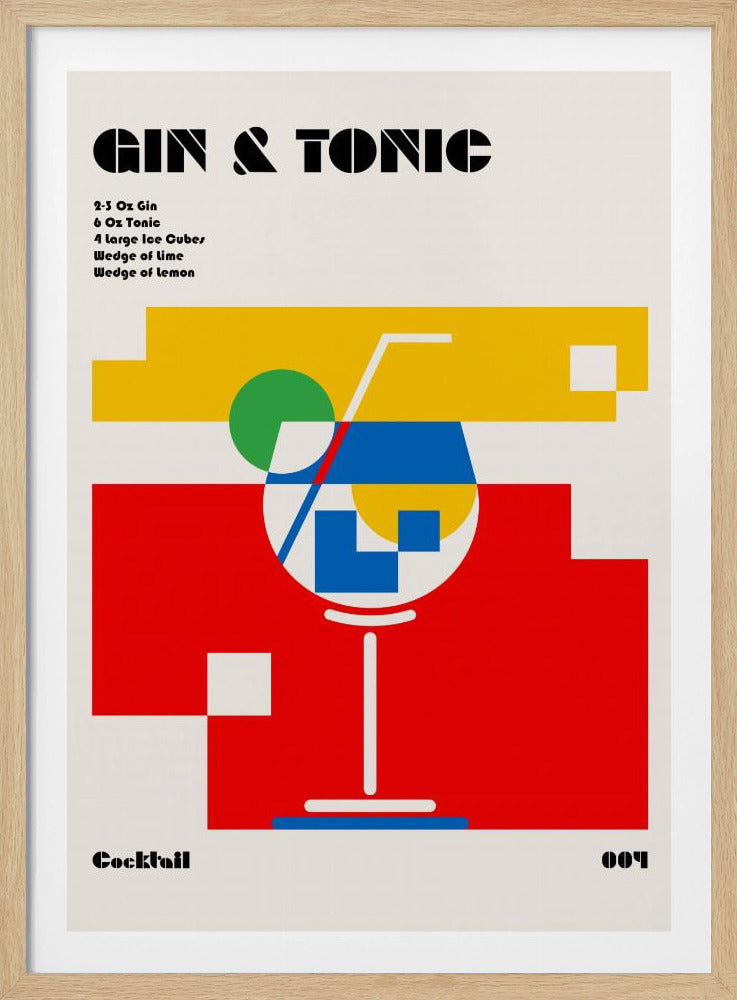 Gin &amp; Tonic Bauhaus Cocktail | Poster