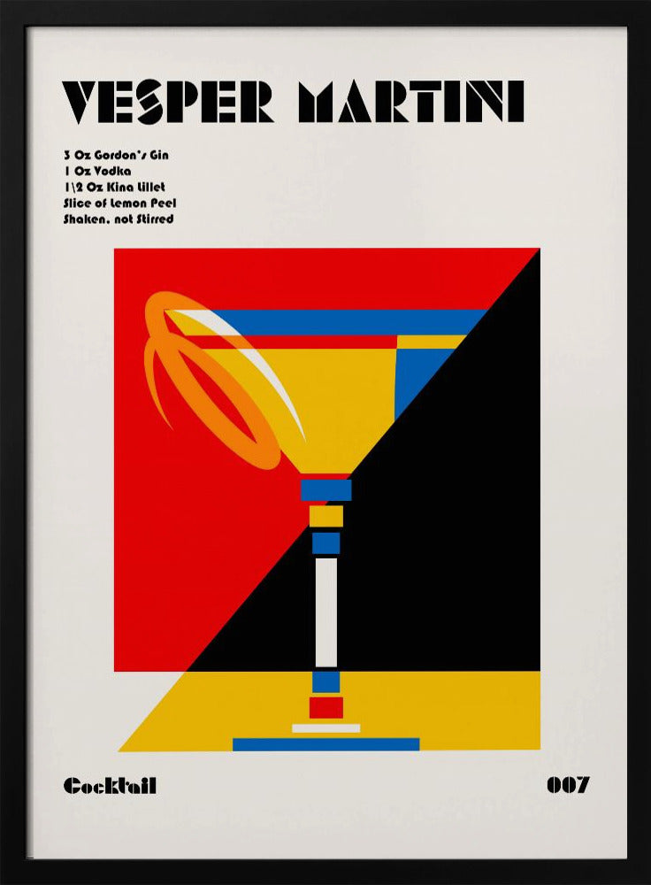 Vesper Martini Bauhaus Cocktail | Poster