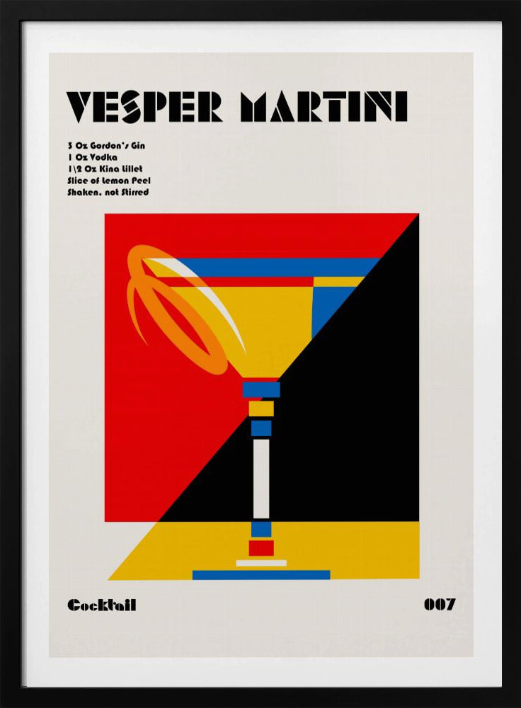 Vesper Martini Bauhaus Cocktail | Poster