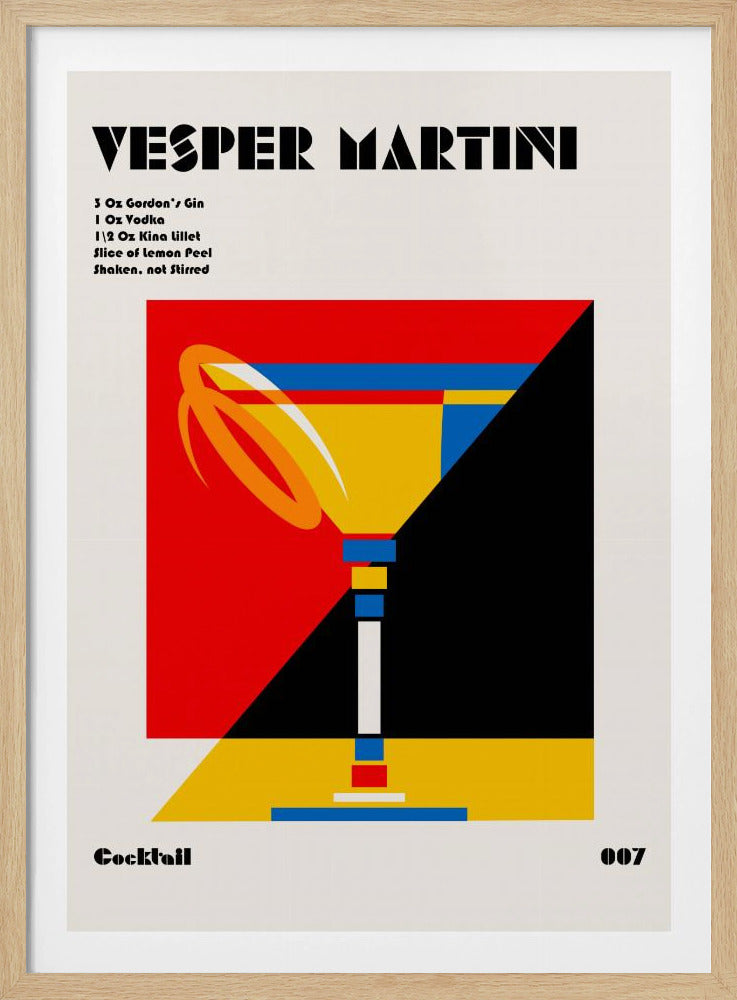 Vesper Martini Bauhaus Cocktail | Poster