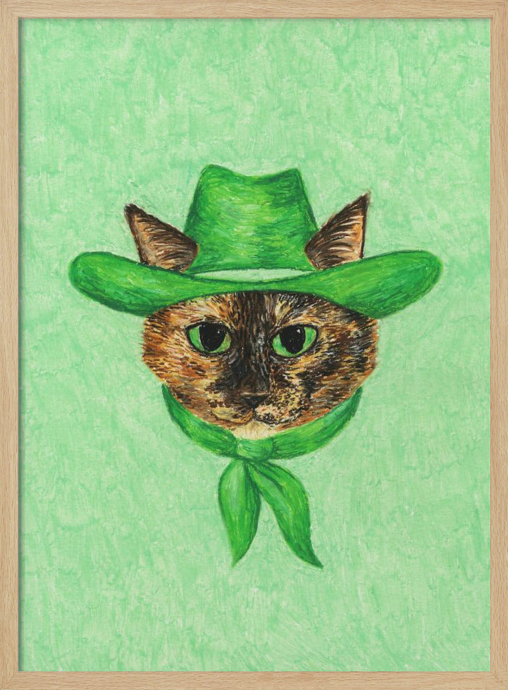 Tilly The Cowgirl Tortie Cat | Poster