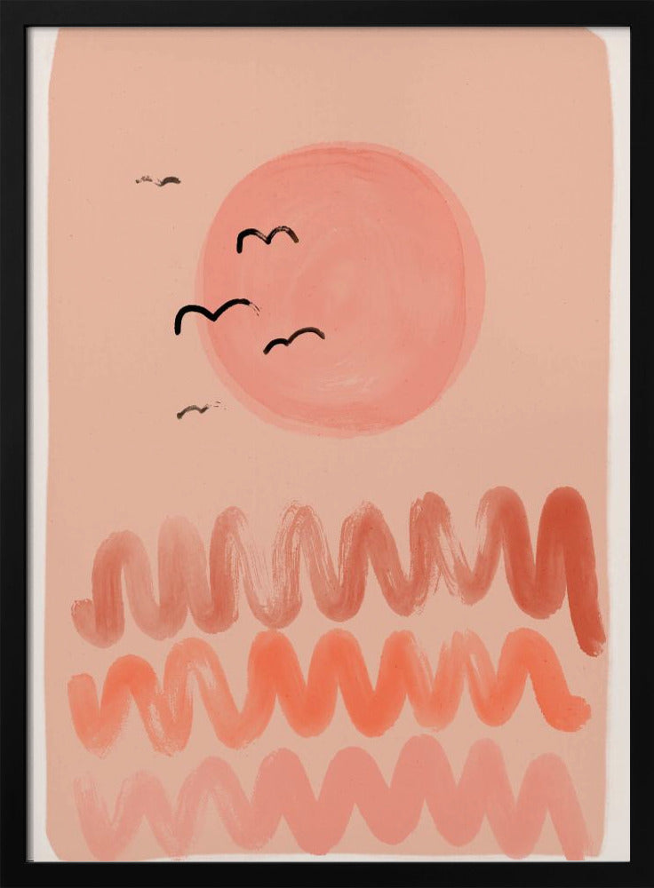 Peachy Sky Waves | Poster