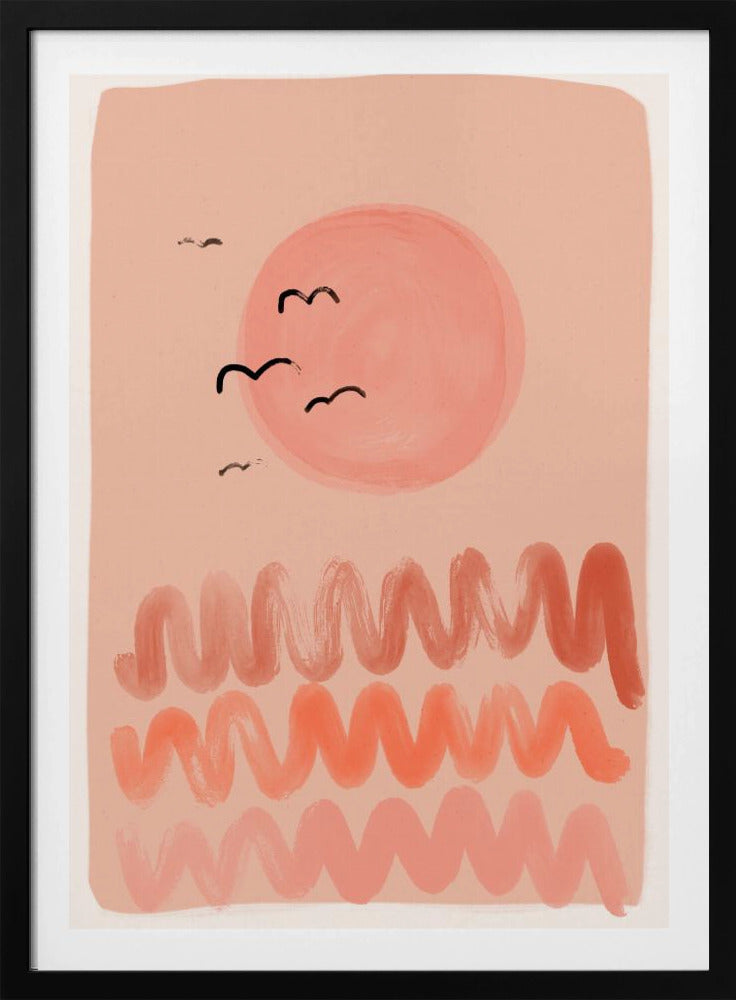 Peachy Sky Waves | Poster