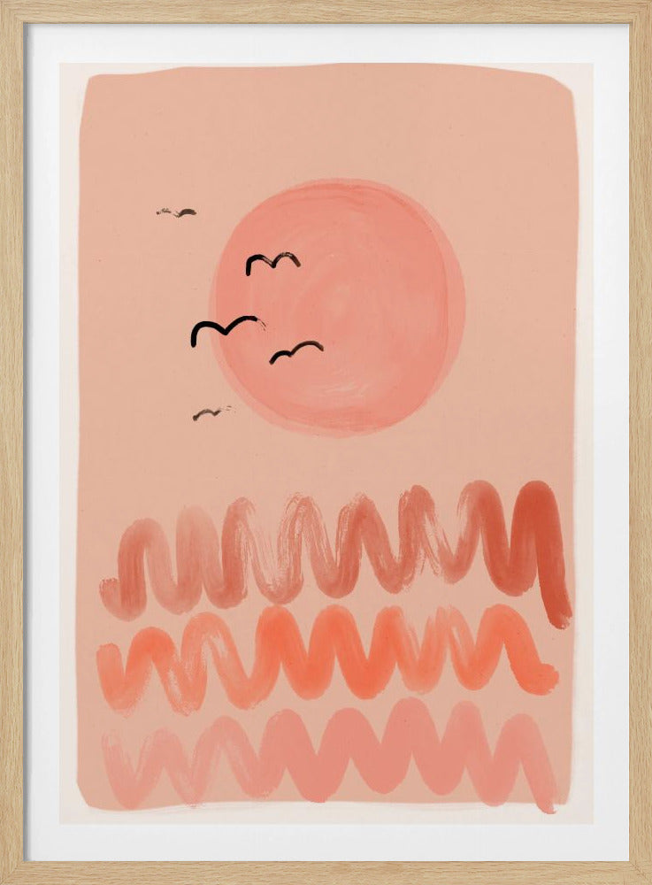 Peachy Sky Waves | Poster