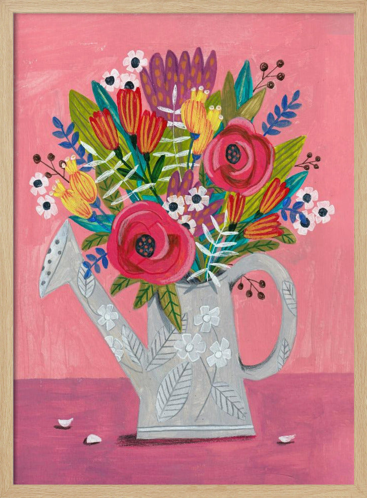 Watering Can with Flowers | Poster