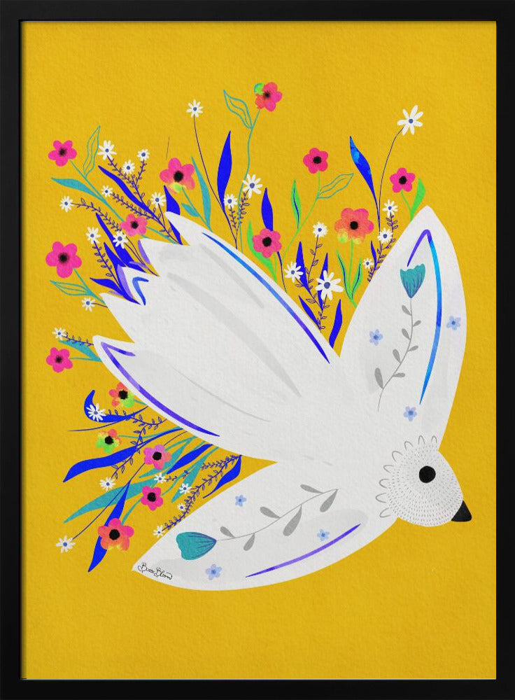 Bird in Flowers illustration | Poster