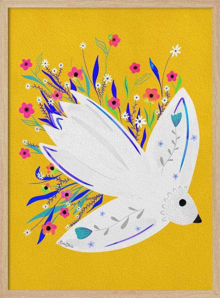 Bird in Flowers illustration | Poster
