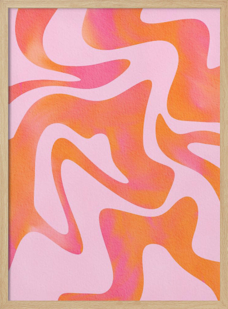 Abstract Wave in Pink | Poster