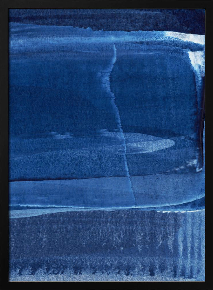 Blue Texture Flowing Vertical Lines | Poster