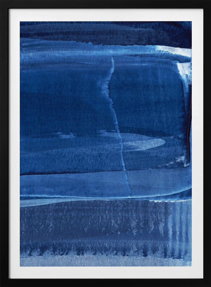 Blue Texture Flowing Vertical Lines | Poster
